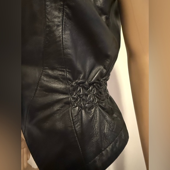 Wilson’s Leather Brand Leather Studded Vest with Floral Embroidery - Picture 4 of 9